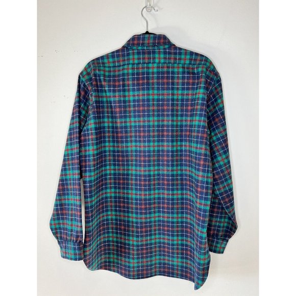 VTG Pendleton Men’s L 100% Virgin Wool Plaid Flannel Shirt USA - Picture 5 of 10